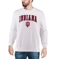 thumbnail image 4 of Men's Colosseum White Indiana Hoosiers Arch & Logo Crew Neck Sweatshirt, 4 of 5