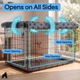 thumbnail image 5 of GORILLA GRIP Dog Crate Cover, Fits 42" Indoor Kennel Cage, Breathable Mesh Windows, Gray Paw, 5 of 10