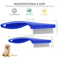 thumbnail image 3 of 4 Pack Dog Grooming Comb, Pet Flea Lice Combs, Stainless Steel Pet Combs with Rounded Teeth, Professional Metal Cat Tear Stain Remover, Dematting Tool for Small, Medium & Large Pets, 3 of 5