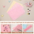 thumbnail image 3 of Uxcell 7 Sheets Scrapbook Textured Paper, Light Pink Dreamy Snow Handmade Craft Paper and Sewing Kit for Scrapbook Planner Book Card Junk Journal Supplies Card DIY Project, 3.9x5.5 Inch, 3 of 6