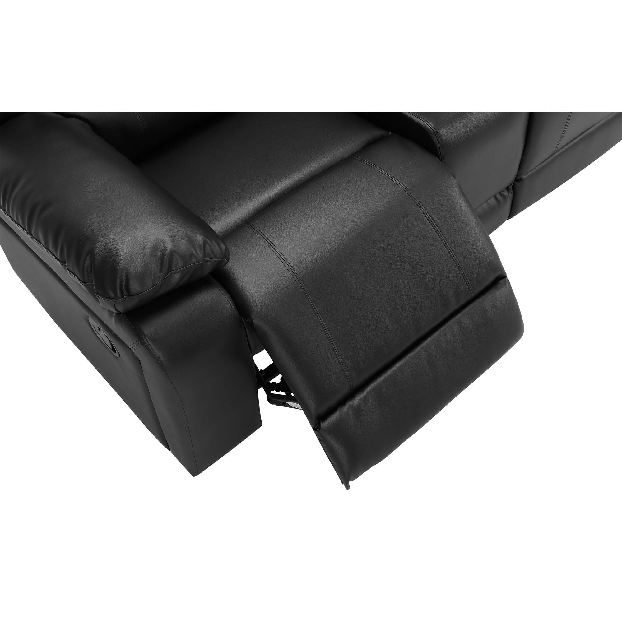 Aufka 5 Seater Sectional Sofa Couch,107" Reclining Sofa Chair for Living Room with Cup Holder,Black