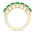 thumbnail image 2 of ANGARA Natural Half Eternity Seven Stone 2.45 ct Emerald Wedding Band in 14K Yellow Gold for Women (Size-4.5mm) | May Birthstone, Birthday, Anniversary, Jewelry Gift for Women | Natural Emerald Ring, 2 of 9