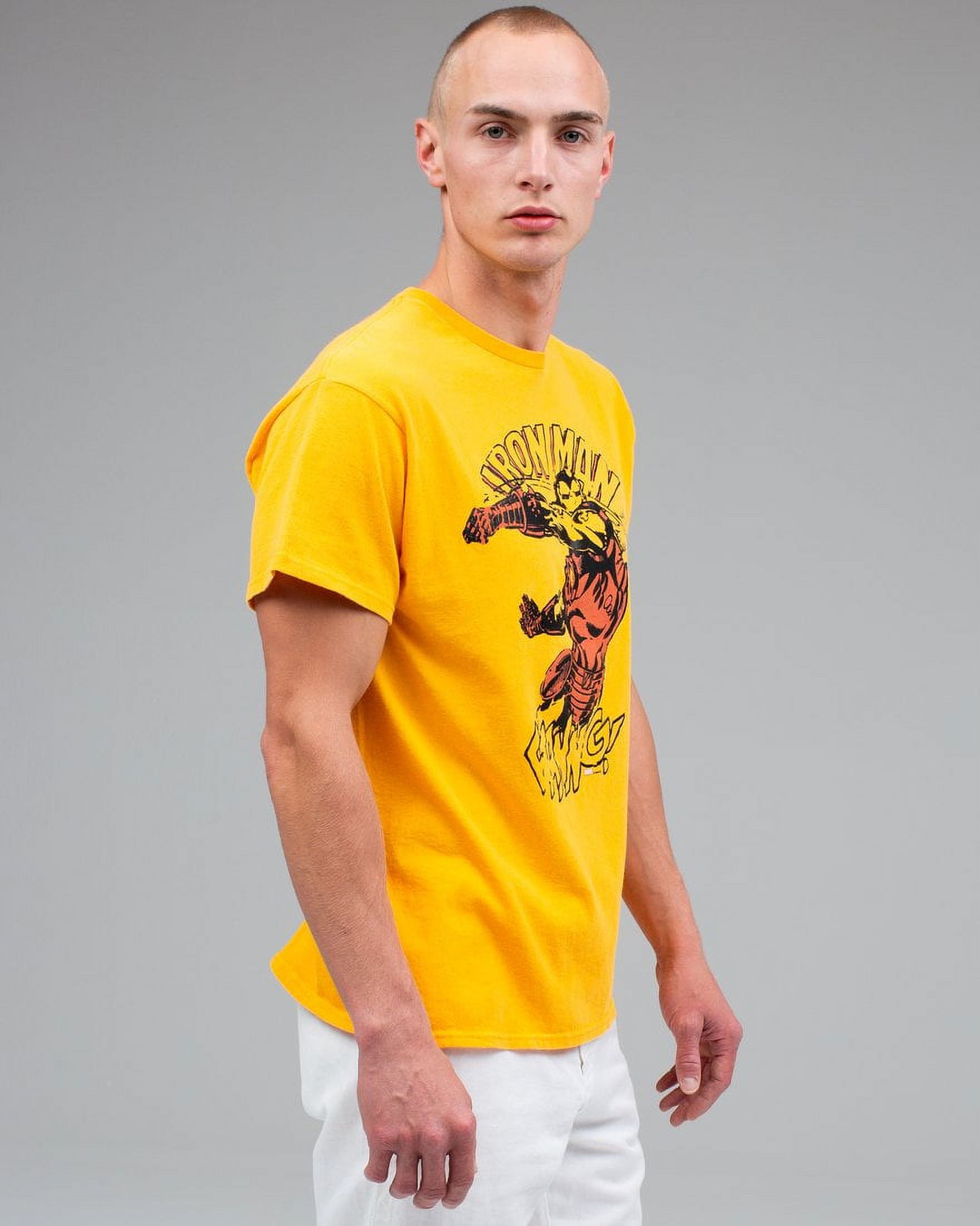Junk Food Mens Iron Man Cotton Graphic Graphic T-Shirt Orange L