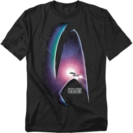 Star Trek Generations(Movie) Mens Short Sleeve Shirt (Black )