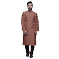 thumbnail image 1 of Atasi Mandarin Collar Printed Satin Slub Traditional Kurta Set For Men, 1 of 1