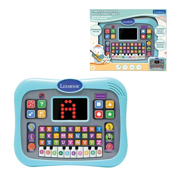 Lexibook educativo para tabletas, cuestionario bilingüe sobre alfabeto y piano