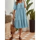 thumbnail image 3 of Vestido holgado de mujer con escote cuadrado y media manga, vestido de fiesta en forma de A, 3 of 8