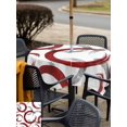 thumbnail image 4 of Outdoor Tablecloth with Umbrella Hole and Zipper, Red Grey Square Table Cloth 54x54 Inch Waterproof Tablecloth, Geometric Circle Modern Abstract Simple Art Picnic Table Cover for Patio Camping, 4 of 7