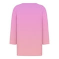 thumbnail image 3 of Women's 3/4 Sleeve V-Neck Collared Tops Fall Dressy Summer Tops Gradient Color Trendy Loose Fit Work Blouses, 3 of 5