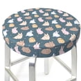 thumbnail image 3 of Kdxio Cute Rabbit Print Stool Covers Round,Stretch Round Bar Stool Covers Washable Bar Stool Cushion Slipcover for 12-15 Inch Chair, 3 of 7