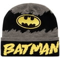 thumbnail image 6 of Warner Bros. Boys' Batman Winter Hat - 2 Pack Superhero Pom Pom Beanie with Ear Flaps, 6 of 8