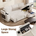 thumbnail image 4 of 85" Modular 3 Seat L Shaped Couch with comfortable Backrest|USB Ports|Cup Holders|Side Table|Storage Chaise Armrests, 4 of 8