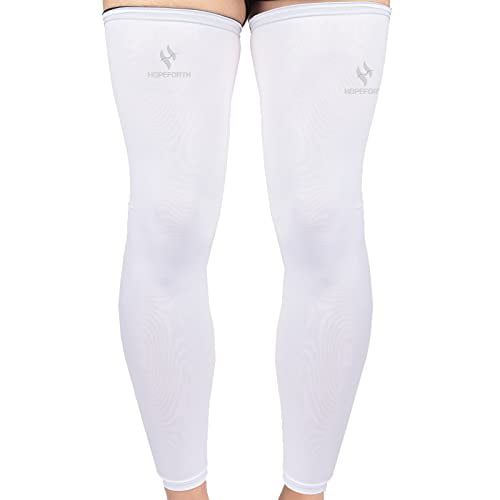 HOPEFORTH 1 Pair Leg Sleeves Compression Full Leg Knee Calf Sleeves Warmers UV Protection for Men Women Youth Basketball Football 