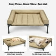 thumbnail image 5 of Veehoo Cooling Elevated Dog Bed + Waterproof Removable Pillow-Top Mat, XLarge, Beige Coffee, 5 of 8