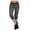 Black, variant on VERUGU Capris Pants for Women Yoga Drawcord Fashion Solid Capris Casual Comfortable Cropped Leg Pants Black M