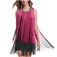 thumbnail image 2 of Lovskoo Women's 2024 Flapper Dresses 1920S Vintage Swing Long Tassel Fringe Ballroom Dance Cocktail Dress Hot Pink, 2 of 9