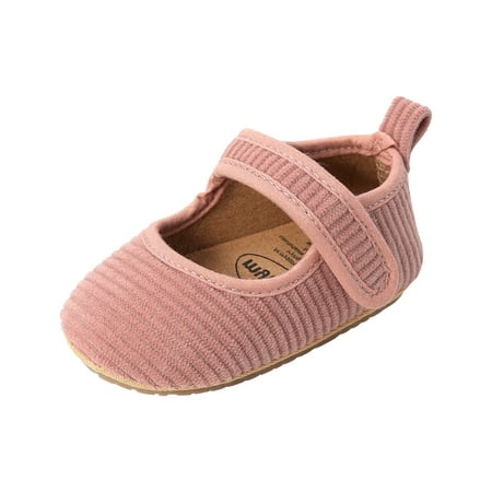 

Odeerbi Infant Toddler Girls Princess Prewalker Shoes Corduroy Soft Sole Crib Shoes Baby Kids Newborn Sandals Pink