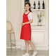 thumbnail image 3 of Delantal con peto con bolsillos para mujer - Batas de lona con cuello ajustable para camarera Restaurante Servidores Chefs Big Red WD.WDQZL Hogar, 3 of 6