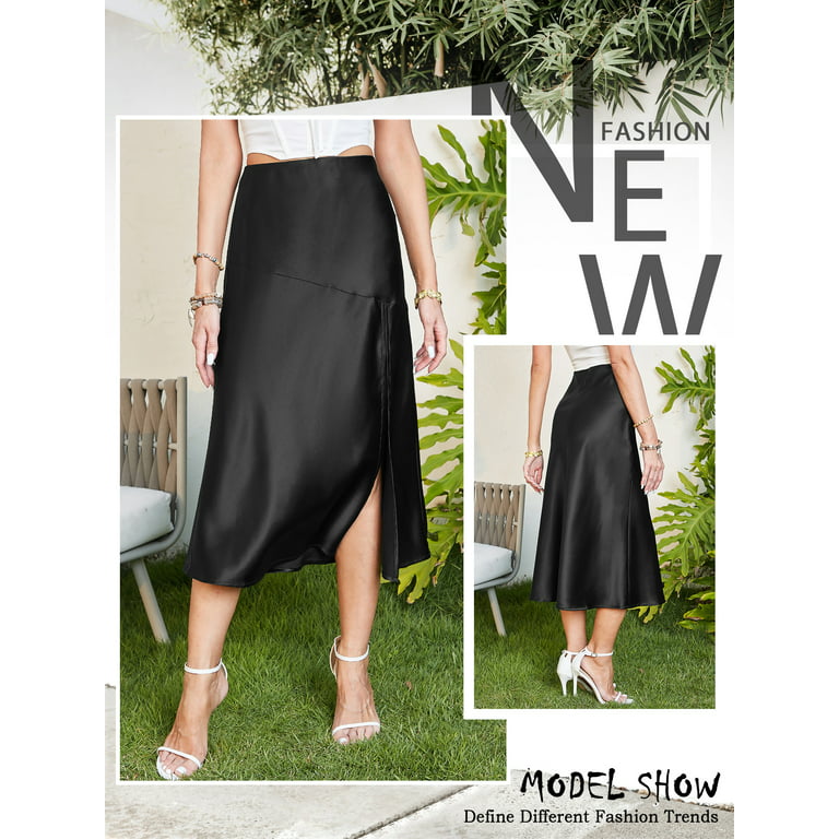 Black Quilted Jersey Side Split A Line Mini Skirt