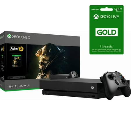 Microsoft Xbox One X 1 TB Fallout 76 Bundle with Live 3 Month Gold Membership