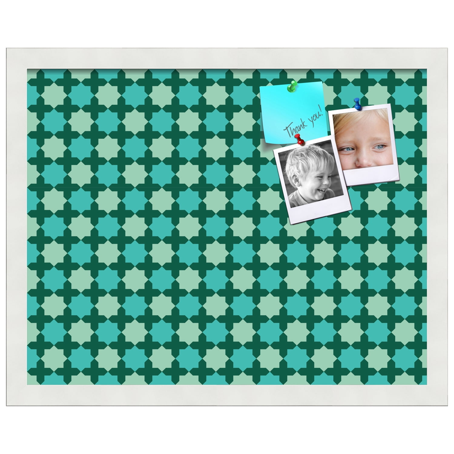 PinPix ArtToFrames 17x13 Custom Cork Bulletin Board    Poster Board Has a Fabric Style Canvas Finish, Framed in Satin White Frame (PinPix-588)