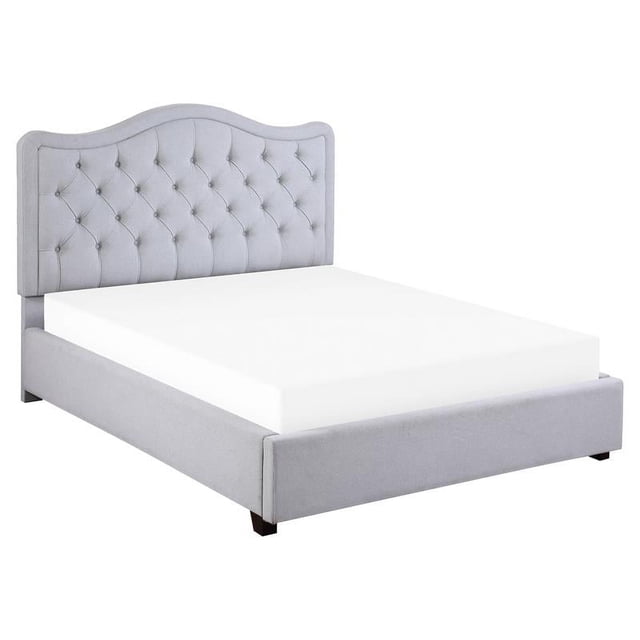 Lexicon Toddrick Fabric Queen Platform Bed with Storage Drawer in Gray