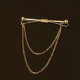 thumbnail image 4 of Mujeres Hombres Camisa Collar Broche Bar Cabeza Broche Dorado jinwen  Clip de alfiler de corbata de corbata, 4 of 7