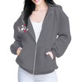 thumbnail image 2 of Futezty Zip Up Hoodie Women Hooded Oversized Sweatshirts Long Sleeve Casual Zipper Hoodies Jacket Fall Winter Outfits, 2 of 4