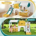 thumbnail image 3 of JOYLDIAS 9 IN 1 Toddler Slide Kid Climber Slide Playset Playhouse with Basketball Hoop Indoor Outdoor Backyard Playground Toy (Green, Yellow), 3 of 8
