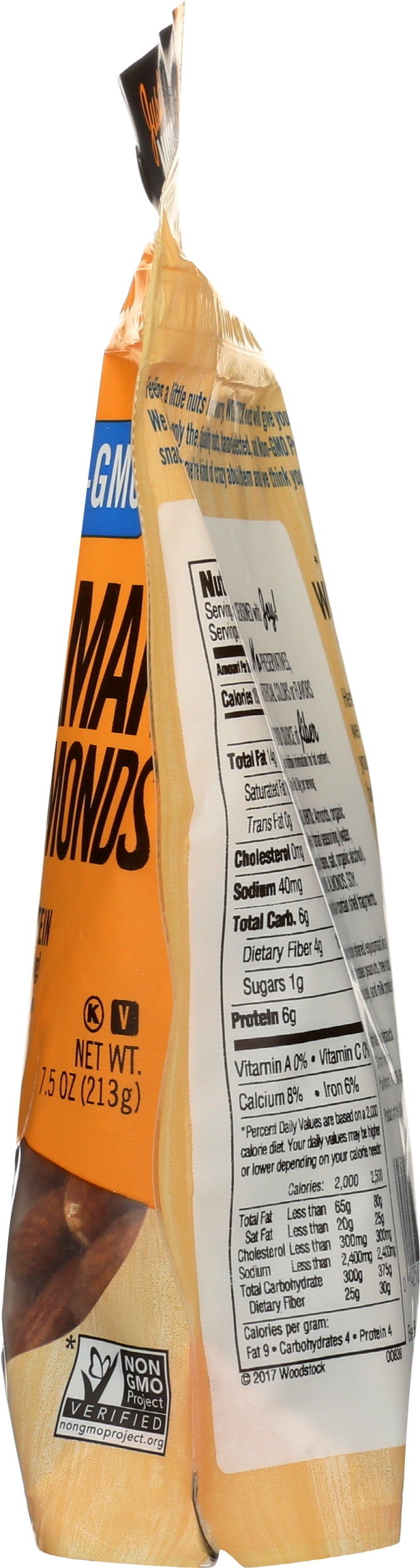Pack of 8, Woodstock Tamari Almonds, 7.5 oz