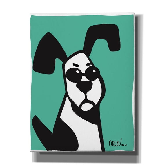 Epic Graffiti 'Dog on Teal' by Irena Orlov, Canvas Wall Art, 26"x34"