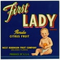 thumbnail image 2 of Anonymous 15x15 Gold Ornate Wood Frame and Double Matted Museum Art Print Titled - First Lady Brand Florida Citrus Fruit Label (1930-1950), 2 of 4