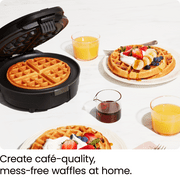 Chefman Anti-Overflow Belgian Waffle Maker with Shade Selector and Non-Stick Plates, Black