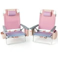 thumbnail image 1 of Gymax 2PCS Folding Backpack Beach Chair 5-Position Outdoor Reclining Chairs w/ Pillow, 1 of 5