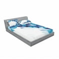 thumbnail image 3 of Ambesonne Geometric Fitted Sheet & Pillow Sham Set, Modern White Circles, Twinxl, Dark Blue White and Blue, 3 of 3