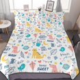 thumbnail image 1 of HAHDAXIA Cute Child Pattern Bedding Solid Comforter Set for All Seasons,3 Pieces(1 Comforter+2 Pillowcases),Soft Microfiber Bedding Set Queen(90"x90"), 1 of 7