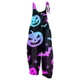 thumbnail image 2 of LINMOUA Combinaison Femme Imprimé Halloween Décontractée Ample Vintage Bretelles Coton Lin, 2 of 3