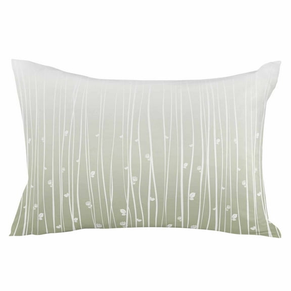 Outdoor Waterproof Throw Pillow Covers Set of 2 Sage Green Lines Decorative Pillowcases Lumbar Outdoor Pillows Cushion Case 20x12 Inch Abstract Flower Leaves Patio Pillows for Couch Sofa Bed Garden