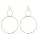 thumbnail image 1 of PVD Vacuum Plating 304 Stainless Steel Dangle Earrings with Plastic Ear Nuts Ring Golden 70mm Pin: 0.6mm, 1 of 2