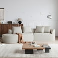 thumbnail image 5 of Modern Upholstered Oversized Sectional Sofa, 112-Inch Chenille 4-Seater Extra Deep & Wide Seat Curved Cloud Couch with 4 Throw Pillows, Free Combination Sofa Couch for Living Room,Bedroom (Khaki), 5 of 11