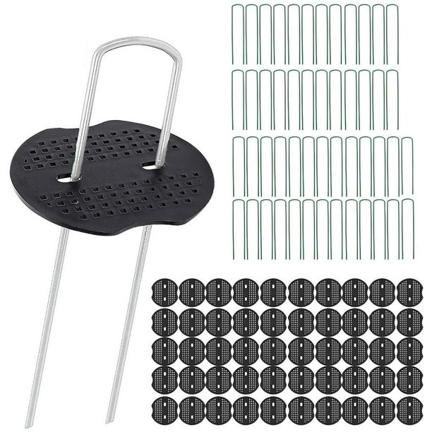 Plateados Para Piso En Forma De U De 8 Pulgadas Con Junta Son Adecuados Para Fijar Varias Cubiertas Protectoras De Jardinería De Cubiertas A Prueba De Insectos Cubiertas De Invernadero 50 Clavos Eigraketly HA022128-00