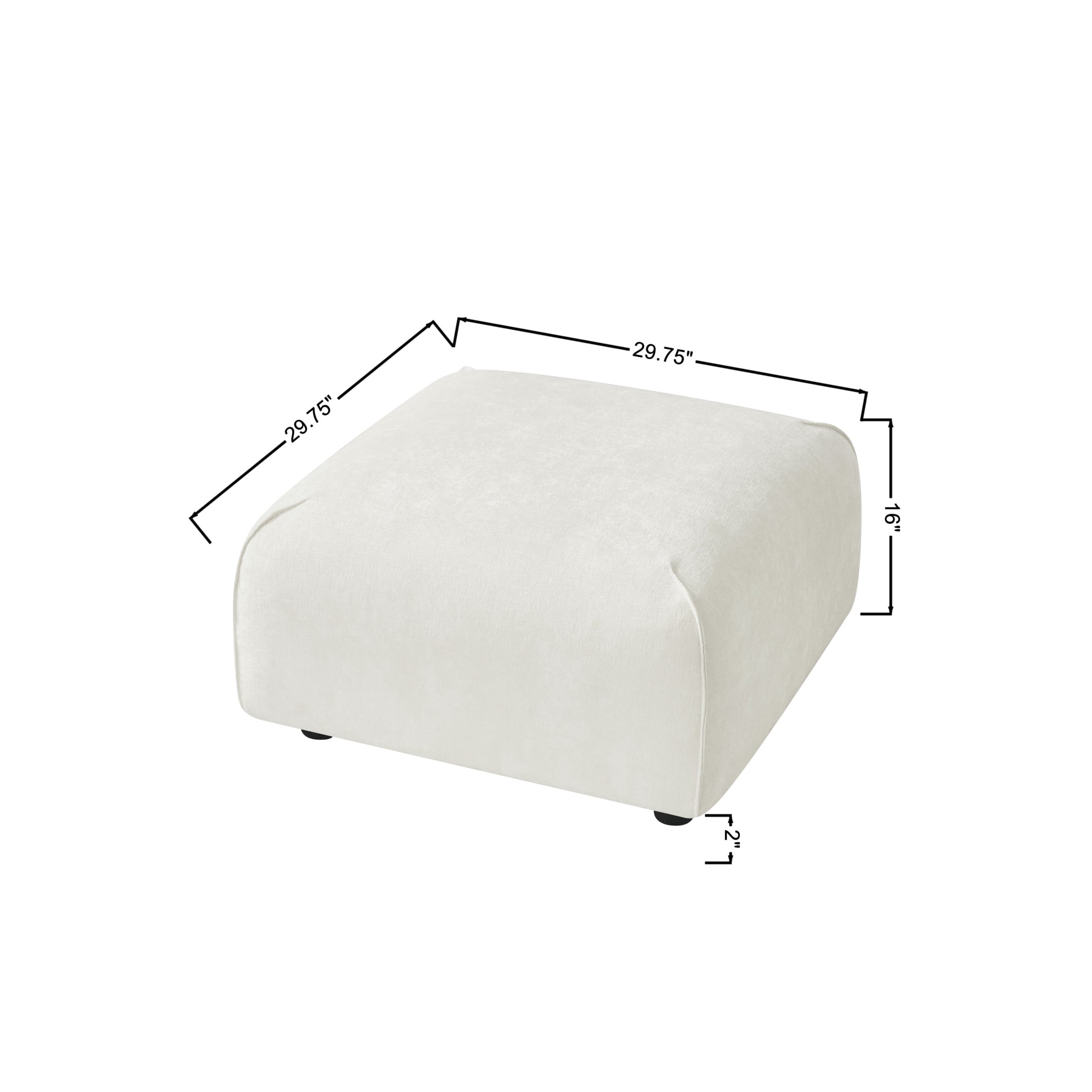 Christopher Knight Home 29.75" Modern Square Ottoman, Accent Extra Seating Footrest, Beige