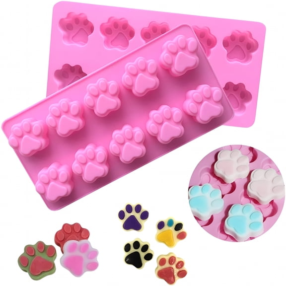 ACDANC Dog Paw Shaped Silicone Ice Cube Mold - Non-Stick Food Grade Silicone Ice Cube Mold - Ice Cube Mold,Jelly,Cookies,Chocolate,Candy