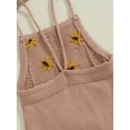 thumbnail image 7 of Nygoyerh Baby Girls Summer Outfits 3M 6M 12M 18M Daisy Strawberry Embroidery Playwear Sleeveless Knit Bodysuits Tie-Up Spaghetti Strap Romper + Shorts 2Pcs Sets Newborn Infant Clothing, 7 of 7