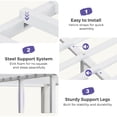 thumbnail image 6 of Anyact Full Size Bed Frame with 2 Storage Drawers, Removable Pillow, LED Light Platform Bed with Teddy Velvet Headboard, Off White, 6 of 10