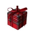 thumbnail image 2 of Fabric Wrapped Box Decoration for Holiday Tree, Wreath, Mantel, Red, 2 of 5