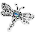thumbnail image 2 of Body Candy 16G 316L Stainless Steel Ornate Dragonfly Aurora Labret LipRing Tragus 8mm, 2 of 7