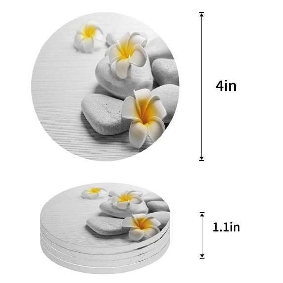 FMSHPON Merry Christmas Santa Claus Set of 6 Round Coaster for Drinks, Absorbent Ceramic Stone Coasters Cup Mat with Cork Base for Home Kitchen Room Coffee Table Bar Decor