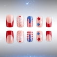 thumbnail image 3 of Yoyauz July 4th Nail Ironing Short Square Independent Day Holiday Nail Fitting US Flag Design Acrylic Nail Set for Women 24 Piece Nail Stickers, 3 of 9