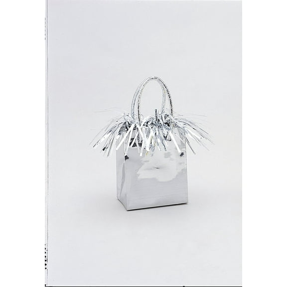 Gift Bag Shaped Balloon Weight, Silver, 1ct